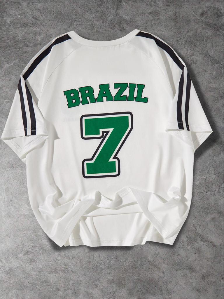 Single-piece Boys' Casual Versatile Soccer Jersey, Quick-drying and Breathable Short-sleeved T-shirt, Spring/summer Style.