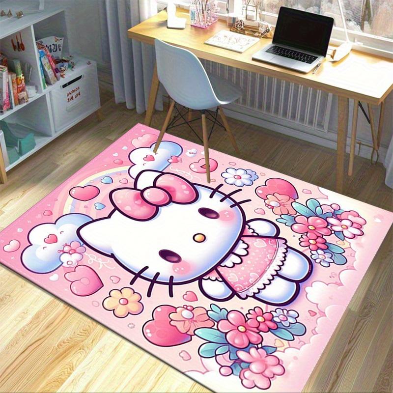 1pc Hello Kitty Pink Floral Rug - Cute Home Decor|Office Carpet|Outdoor Mat|Gift Ideaz2707