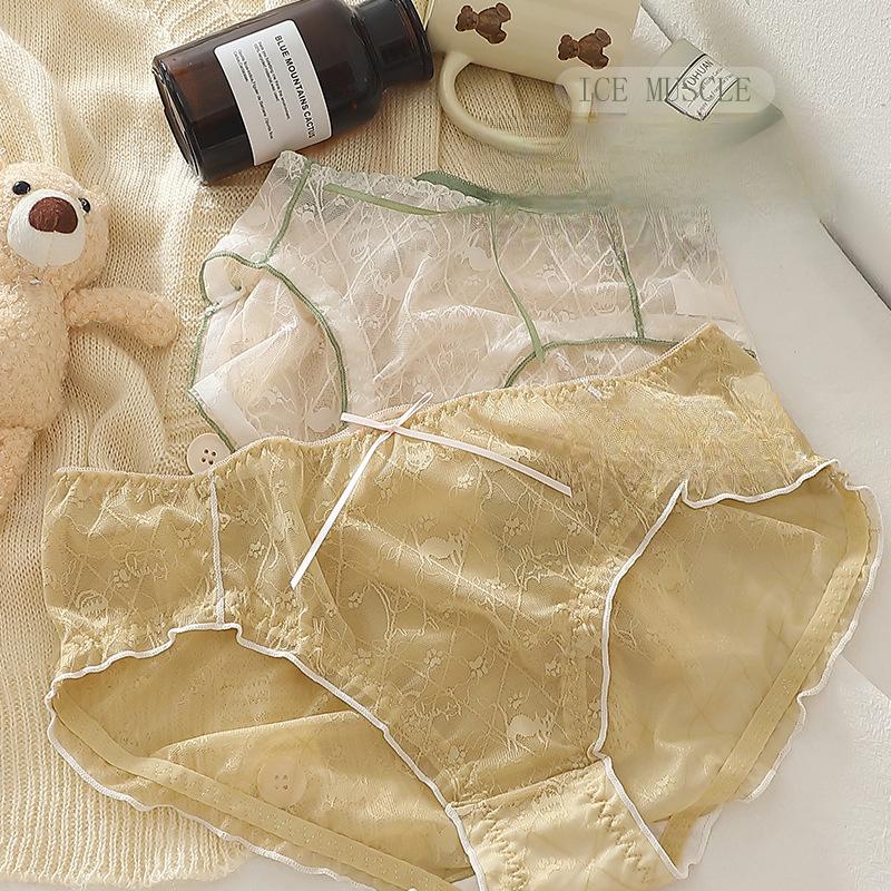 Sexy Underpants Plus Lace Panties for Women Briefs Sweet Lightweight Mesh Underwear Female Panties