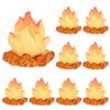 10Pcs Micro Bonfire Resin Landscape Statue Miniature Garden Decoration Indoor Outdoor Campfire Scene Creative Decor