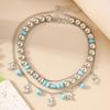 Vintage Ethnic Style Cowboy Boot Pendants Necklace Multi-layer Beads Turquoise Choker Necklaces Bohemia Jewelry Gifts