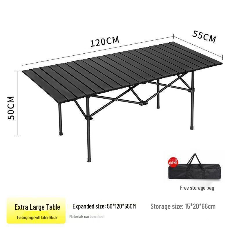 Portable Outdoor Folding Table and Chair Set - Egg Roll Design for Camping and Fishing