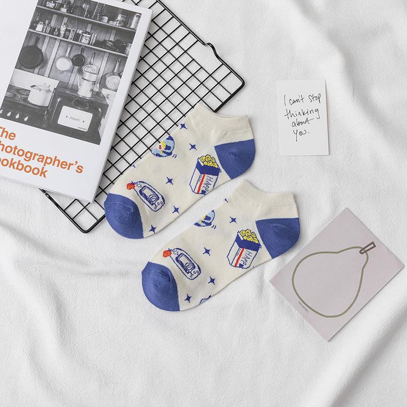 Japanese Cartoon Cotton Socks - Unisex Spring & Autumn Low-Cut Trendy Streetwear