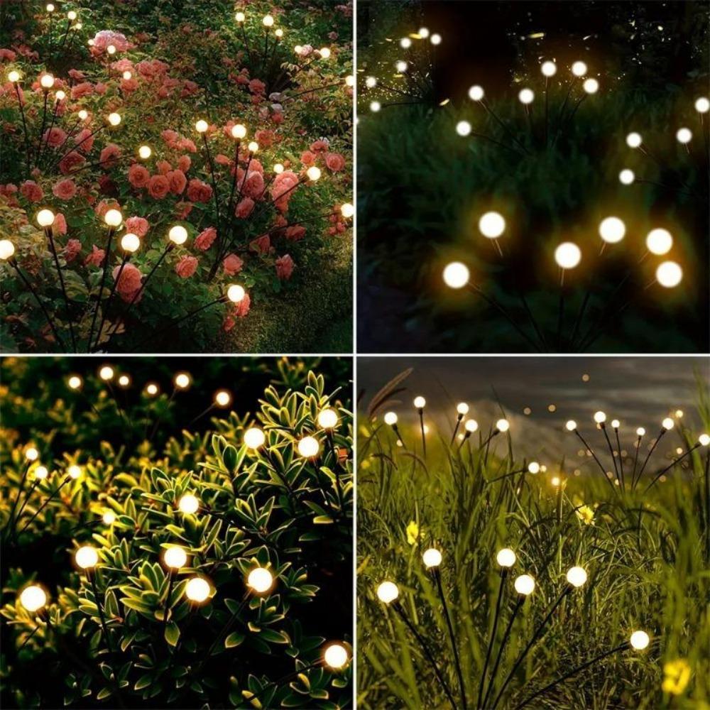 6/8 LED Solar Garden Light Swing Waterproof LED Firefly Lamp Flexible Wire for Outdoor Yard Patio Christmas New Year Decoration