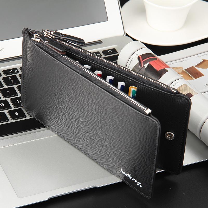 

Casual Multi Slot Long Men s Wallet Crosshatch Multi Function Ultra Thin Card Holder
