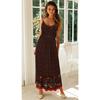 Womens Summer Floral Long Dress Ladies Bohemian V-neck Suspender Floral Holiday Dress