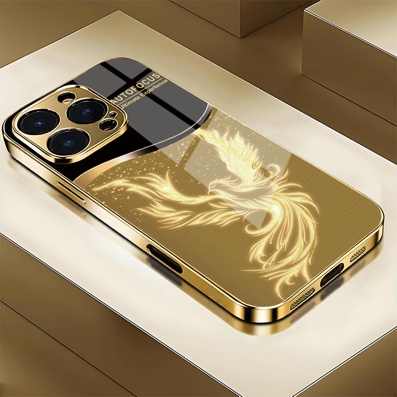 

Electroplated Silver Tempered Glass Phone Case for iPhone Case for 11/12/13/14/15/16/17 Pro MAX iPhone 11 Pro Max