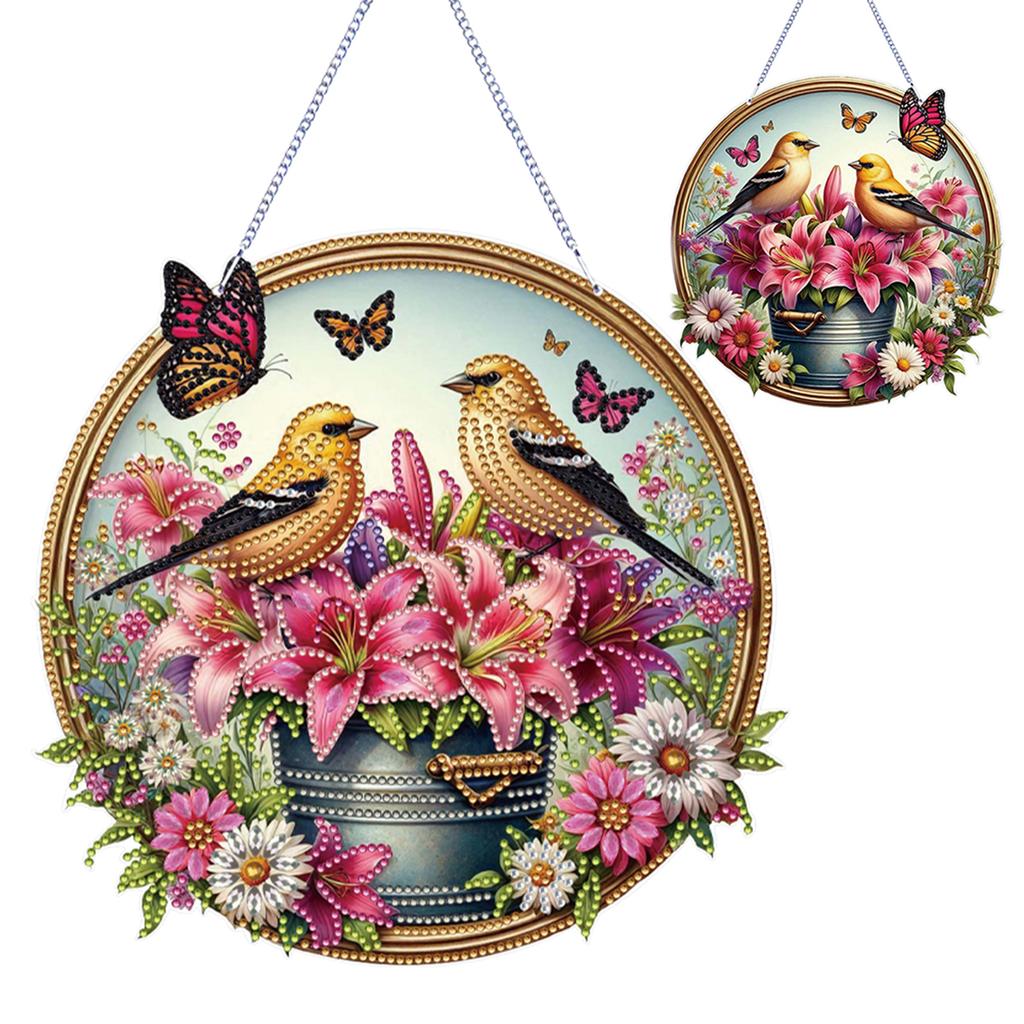 Diamond Painting Home Decor 5D DIY Diamond Painting Dots Pendant Rhinestone Diamond Art Window Pendants for Garden Window Decor