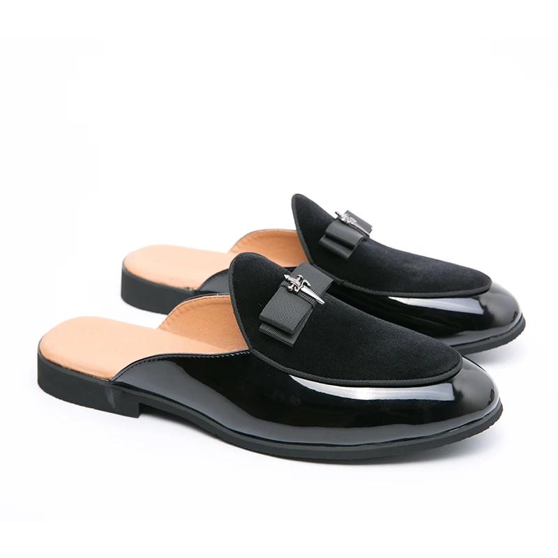 Summer Half Shoes for Men Fashion Breathable Loafers Slippers Man Outdoor Men Casual Shoes Mules Slip On Flats Leather Sandals