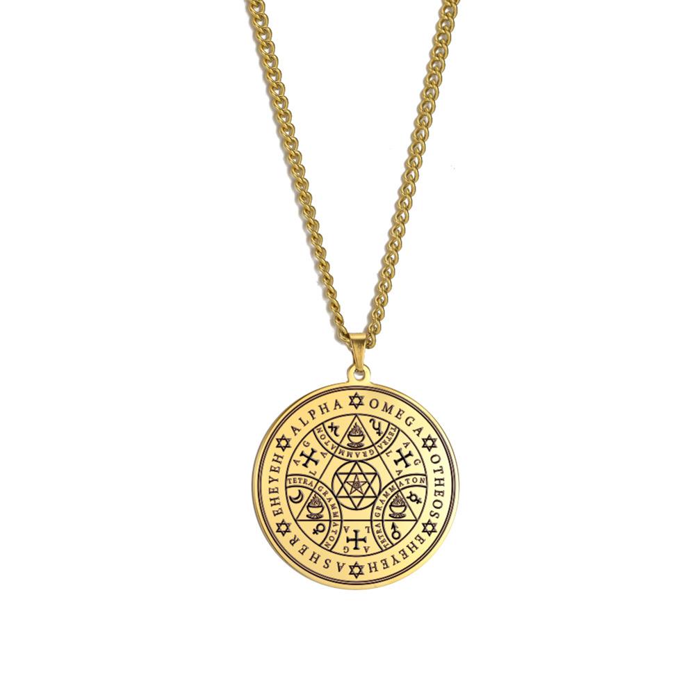 Tetragrammaton Amulet Pendant Necklace Enochian Angel Magic Amulet Alpha Otheos Eheyeh  AGLA Amulet Talisman Necklace Accessories
