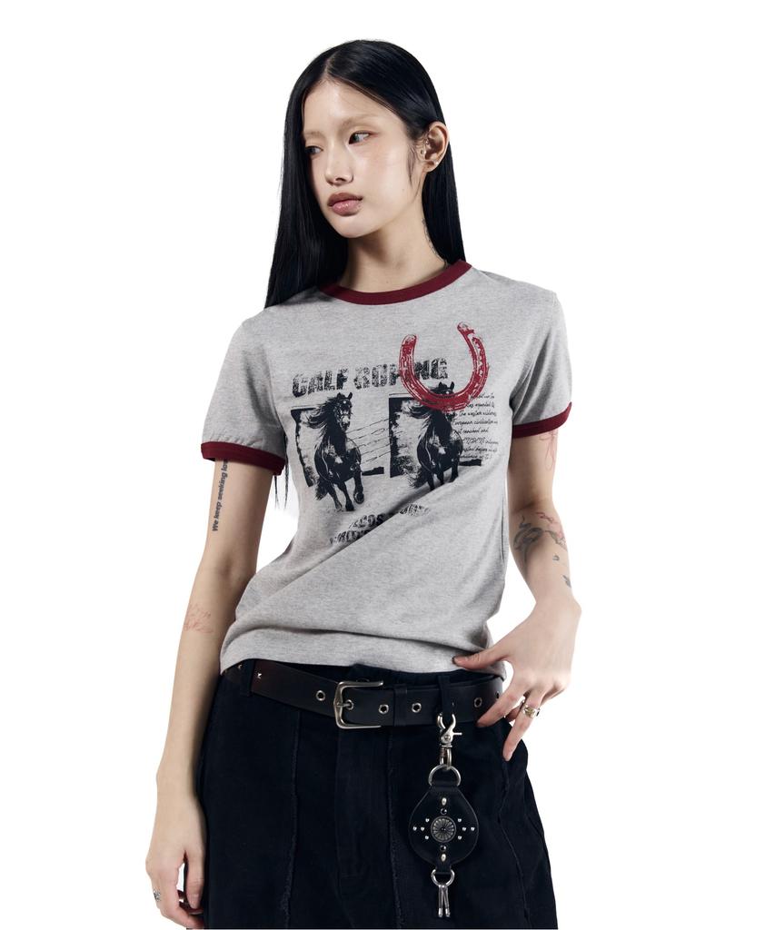 AAKAM Horseshoe Ringer Top (Gray)
