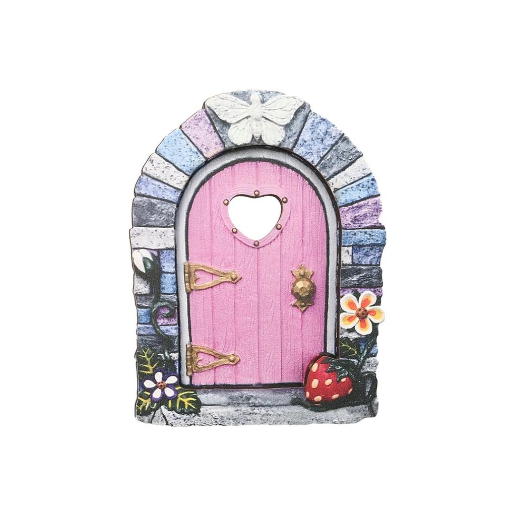 Garden Fairy Door Wooden Decor With Fairy Tale Design For Home And Living Room Decor Pink Blue