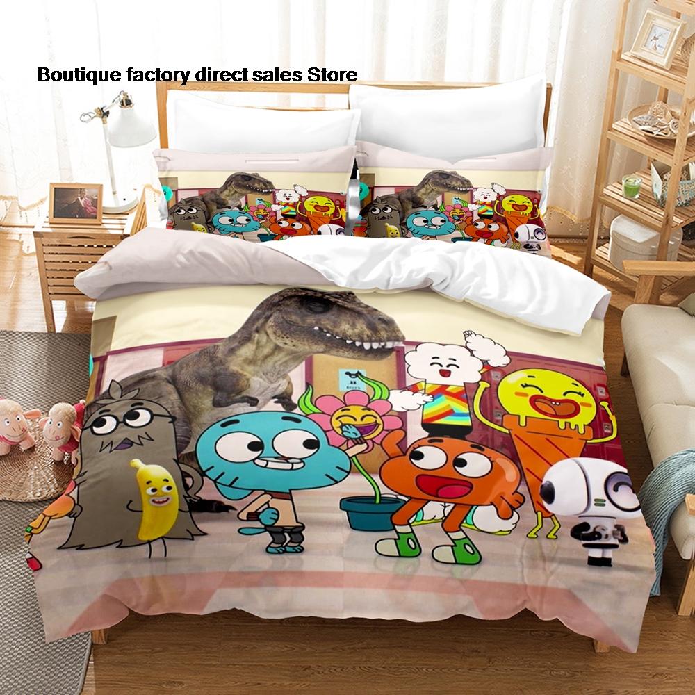 The Amazing World Of Gumball Bedding Set Duvet Cover Pillowcase For Kids Bedroom Decor Twin Full Queen King Size Bed Linen