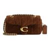 Tabby 20 Quilted Suede Gold Logo Suede And Smooth Leather Shoulder Crossbody Bag Small Women Bags Dark-Brown CCK48-B4WBR
