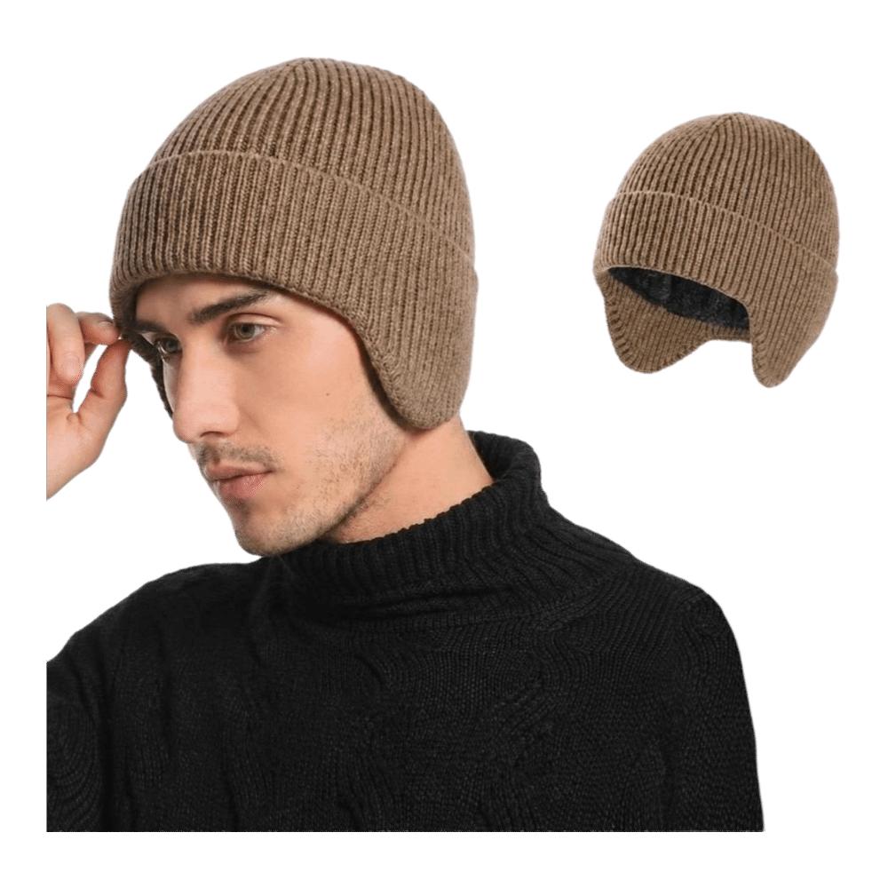 Windproof Knitted Hat Thickened Cold-proof Hat New Earflap Beanie Hat Unisex