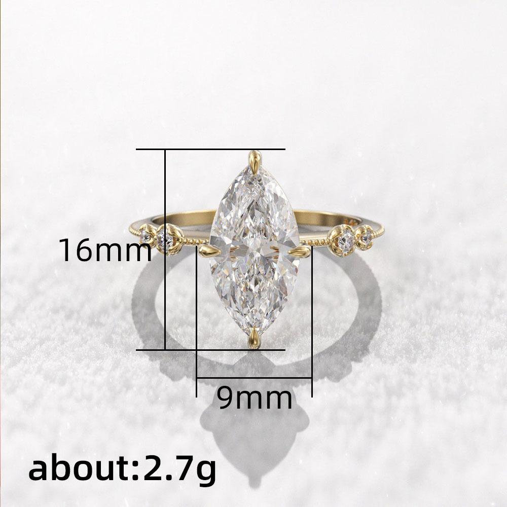 Jewelry, Classic Four-Claw Hand Inlaid Horse Eye Zircon Ring Valentine'S Day Gift For Women'S Qixi Festival