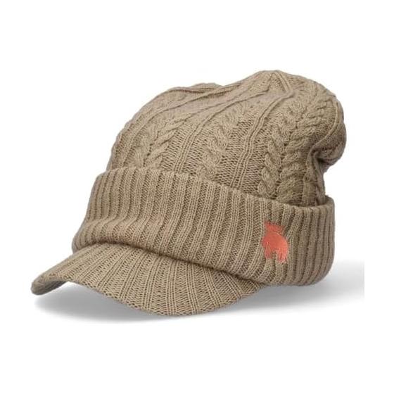 [Mozu] Cable Visor Knit Cap with Brim Adult CABLE VISOR KNIT CAP