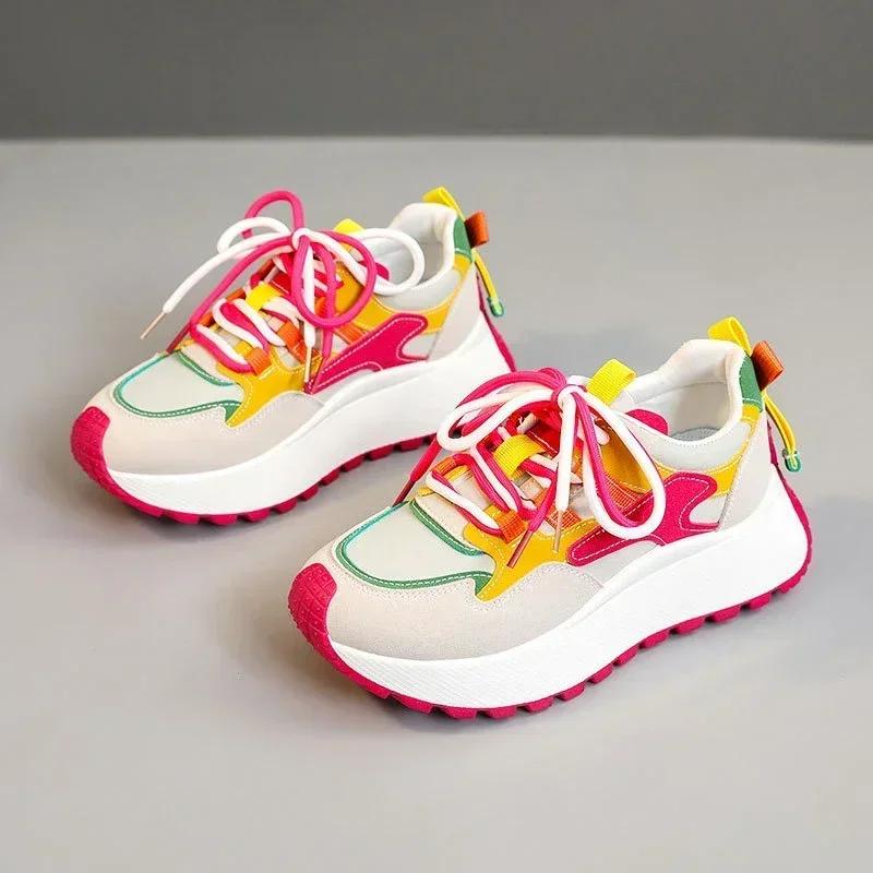 Fashion 2024 Originality Womans Chunky Vulcanized Shoes High Quality Colorful Dress Casual Sneakers Little White Shoes Tennis Shoe Mujer
