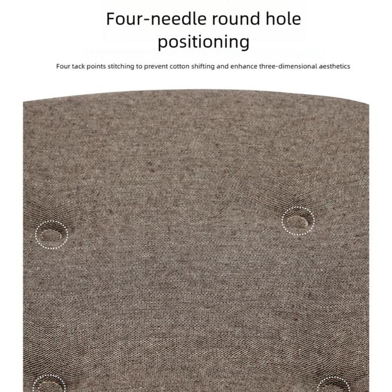 2Pcs Modern Chair Pads With Ties Strap Soft Cotton Linen Cushions For Dining Room Office Comfortable Seating Solution