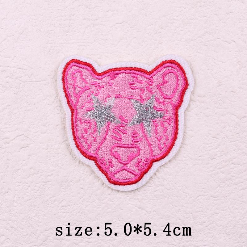 Pink Cartoon Embroidery Patch Iron On Patches For Clothing Flower Letters Patches On Clothes Sewing Fusible Patch Applique Decor