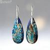 Bohemian Style Geometric Natural Stone Pendant Earrings for Women Elegant Handmade Jewelry Daily Outfits