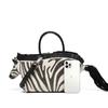 Niche Design Zebra Handbag Personalized Contrasting Color Shape Single Shoulder Oblique Span Bag