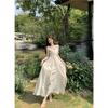 Holiday style flower design suspender dress women's 2026 summer new waist thin very fairy long skirt