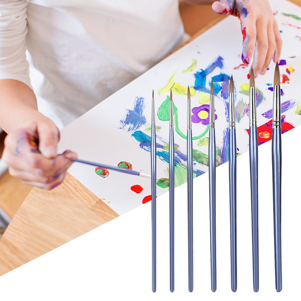 7Pcs Painting Brush Set Wolf Hair Watercolor Acrylic Special Painting Tools for Arts