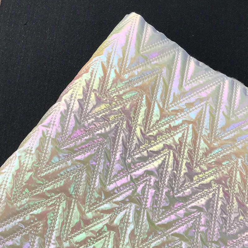 1yard Colorful PU Leather Embossing Cotton Lining Fabric Christmas Quilting Fabric for DIY Sewing Luggage Bag Interlining Fabric