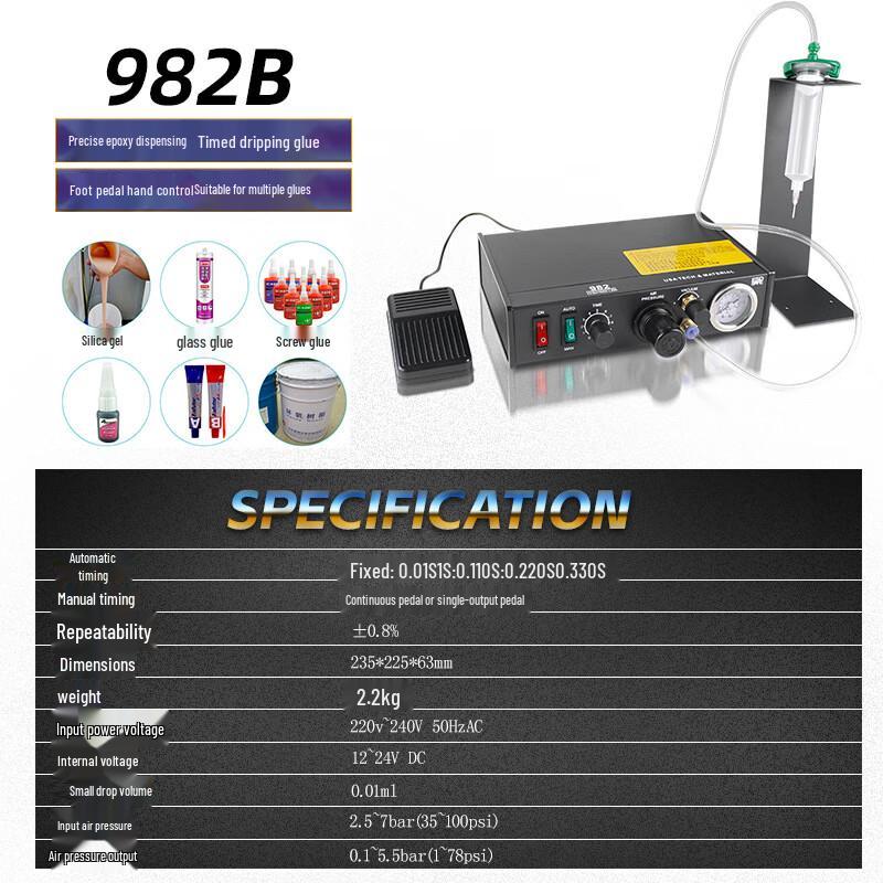 

Kalei AD-982 Automatic Glue Dispensing Machine CN plug (adapter included)