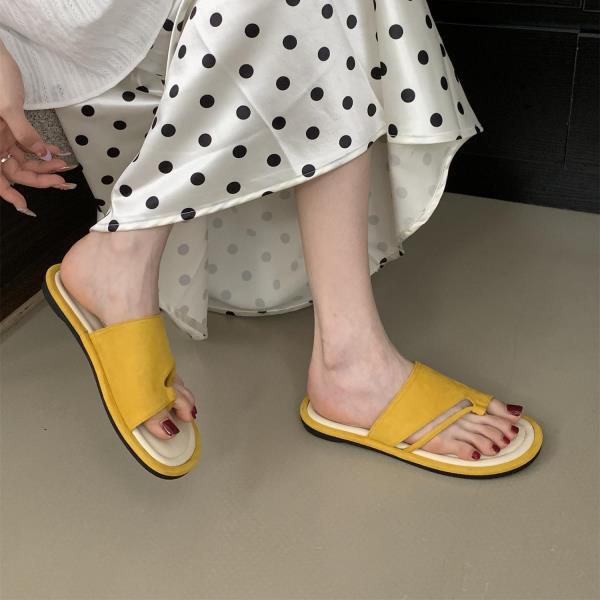 

Fashion Shoes Slippers Flat Summer Clogs Woman Slides Flock Rubber Flip Flops Pantofle Low Beach Hawaiian 2025 Scandals Rome Fabric Retr 35