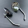 Motorcycle Rearview Side Mirror with 10mm Screws Universal Round  Retro Modified Motorbike Cafe Racer Rearview Mirrors