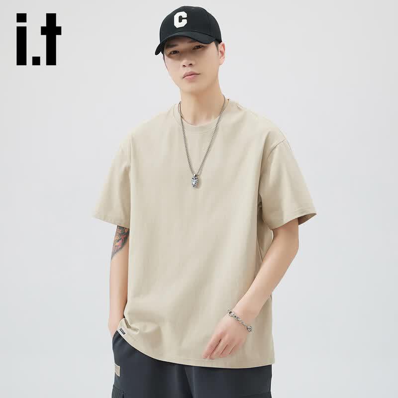 Izzueit Men's Heavyweight Loose Fit Short Sleeve T-Shirt