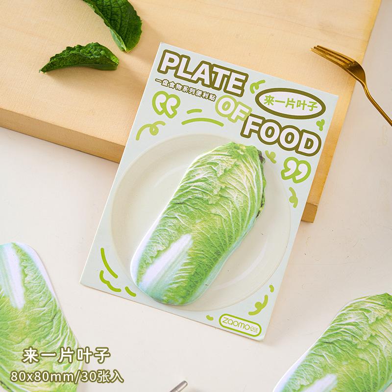 30 Pcs Cute Creative Food Material Sticky Notes Simulate Vegetable Fruits Mini Notes Message Notepad Diy Elf-Stick Memo Pads