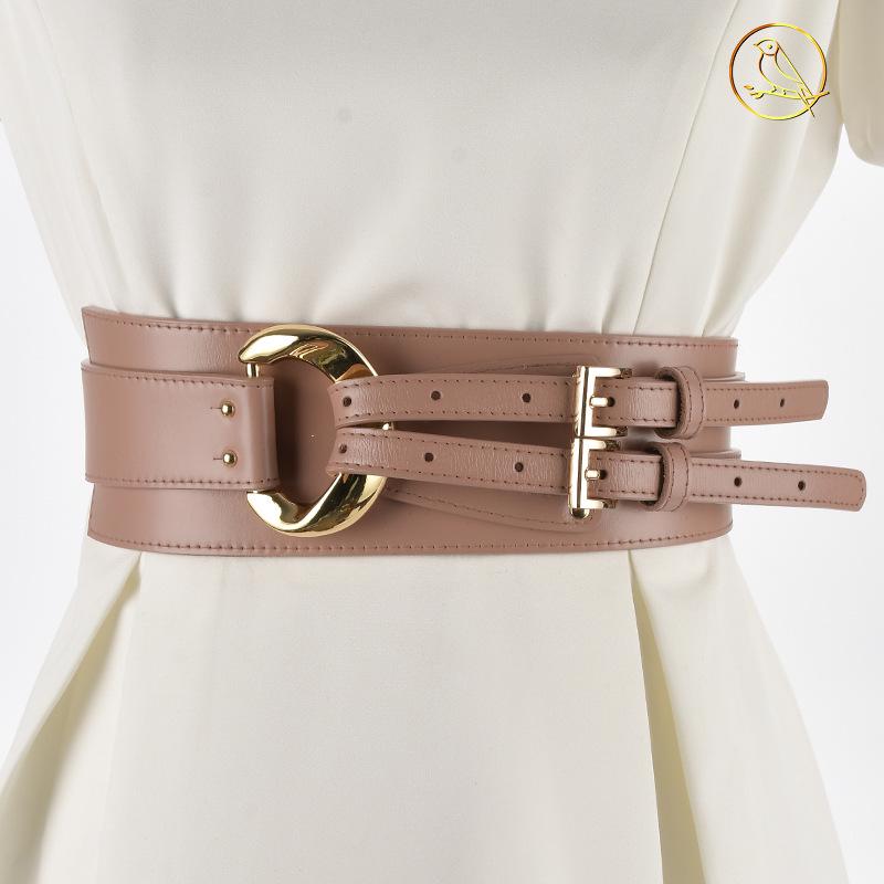 Women's Irregular Genuine Leather Waist Belt for Dresses, Sweaters, and Coats - European and American Style