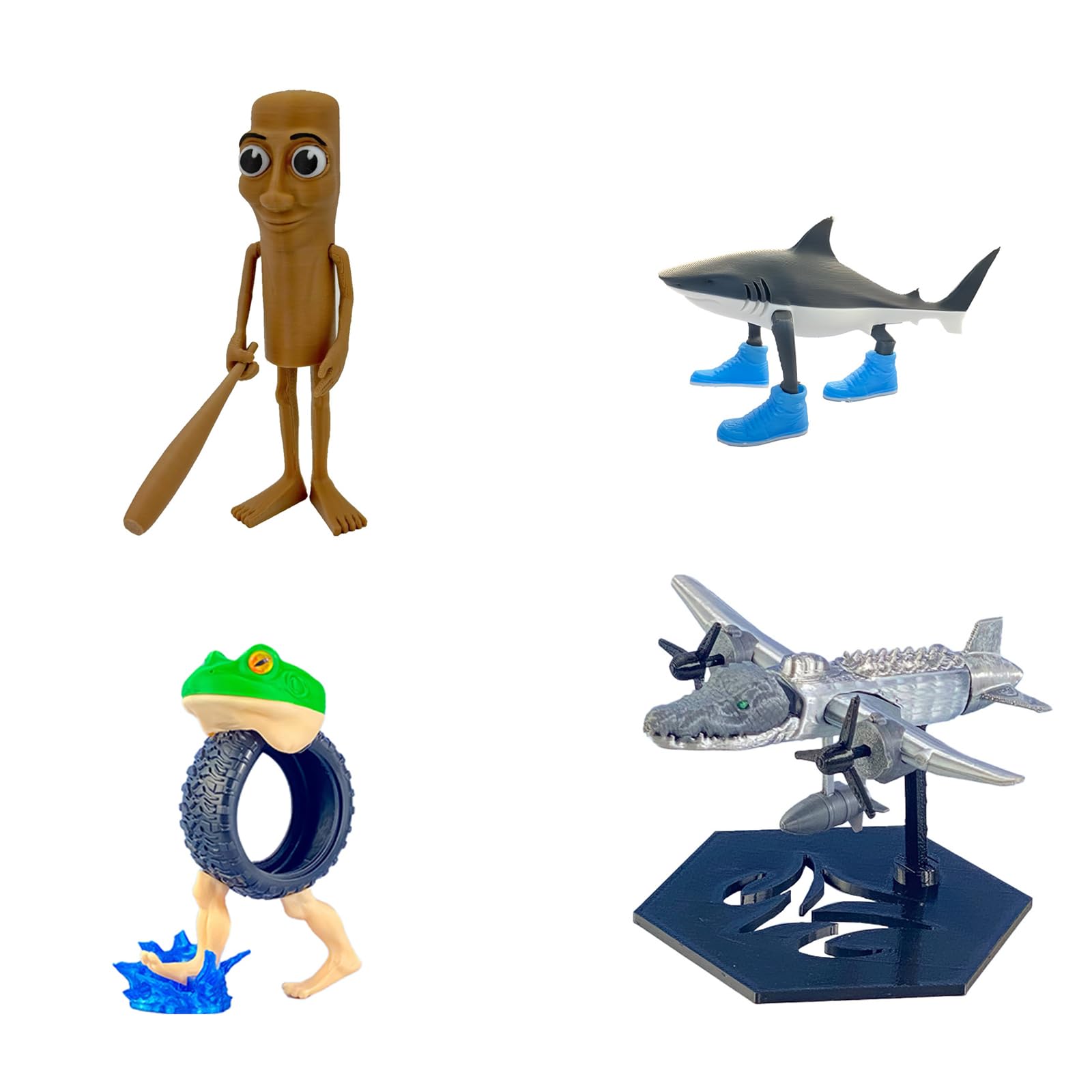 

TungTungTungSahur Action Figures, 3D Printed Collectible Animal Dolls, Kids Birthday Gifts (Set of 4)