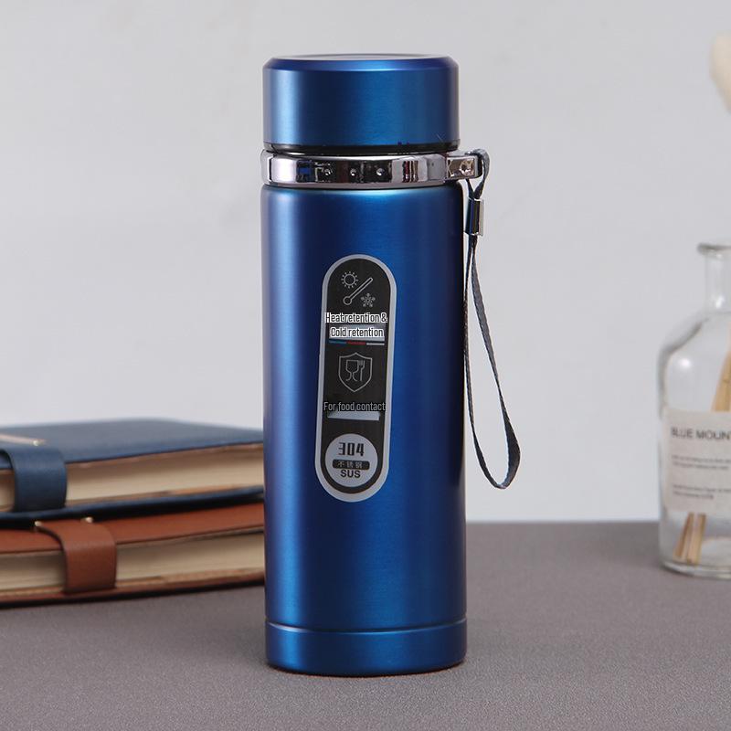 Gradient Rostfritt Stål Smart Isolerad Vattenflaska med Snodd - Stor Kapacitet, Bärbar för Utomhussporter