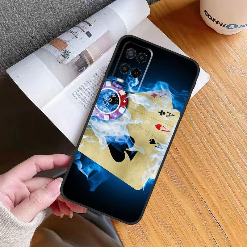 Spades Poker Play Cards Ace Case For Oppo A60 A40 A80 A16 A76 A96 A98 A58 A78 A18 A38 A57 A17 A74 A54 A94 A15 A5 A6 Pro