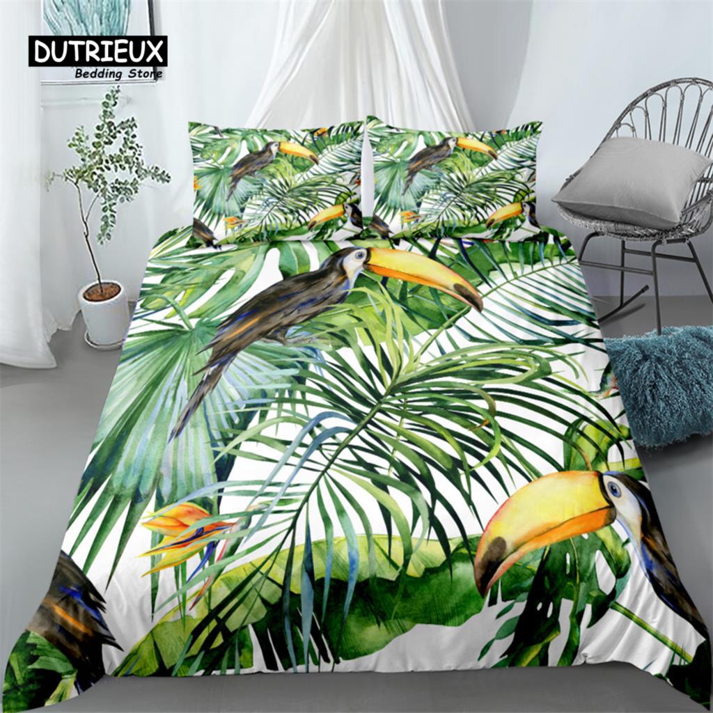 

3D Toucan Birds Duvet Cover Set, Fashion Bedding Set, Soft Comfortable Breathable Duvet Cover, For Bedroom Guest Room Decor EU single(135x200cm)