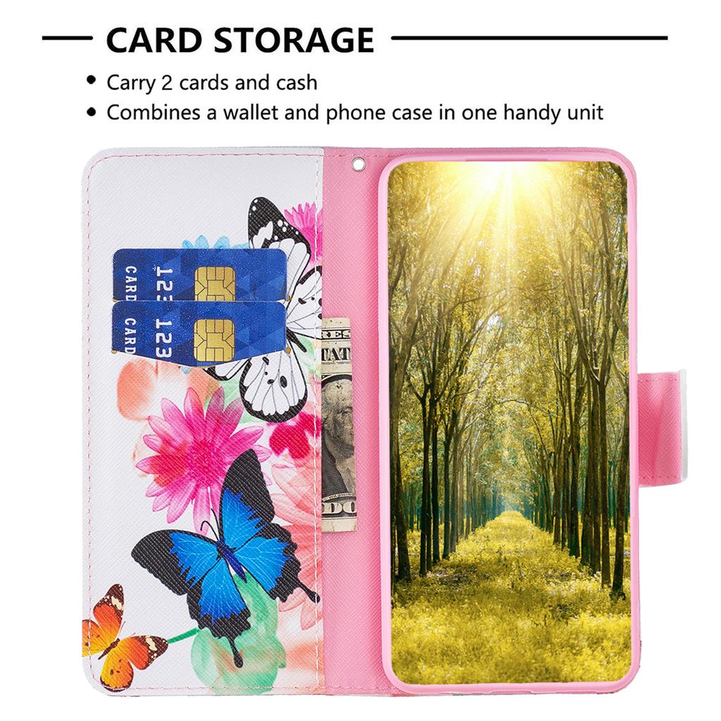 For Samsung Galaxy A24 4G (162.1 x 77.6 x 8.3mm) Pattern Printing Anti-drop Phone Case PU Leather Wallet Stand Cover