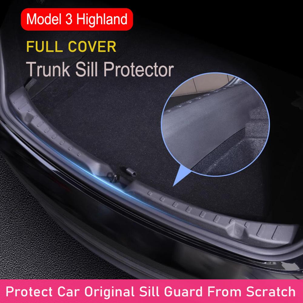 USVOTOV Trunk Sill Protector for Tesla Model 3 highland 2025 2025 Guard Mat Pad Rear Bumper Threshold Cargo Side Cover TPE Strip