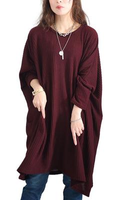Gold Japan Plus Size Long Dolman Waffle Perfect for and Winter Women's Tunic, Sleeves, V-Neck, Print, Print, Fall, Spring, (4L-5L, Bordeaux)