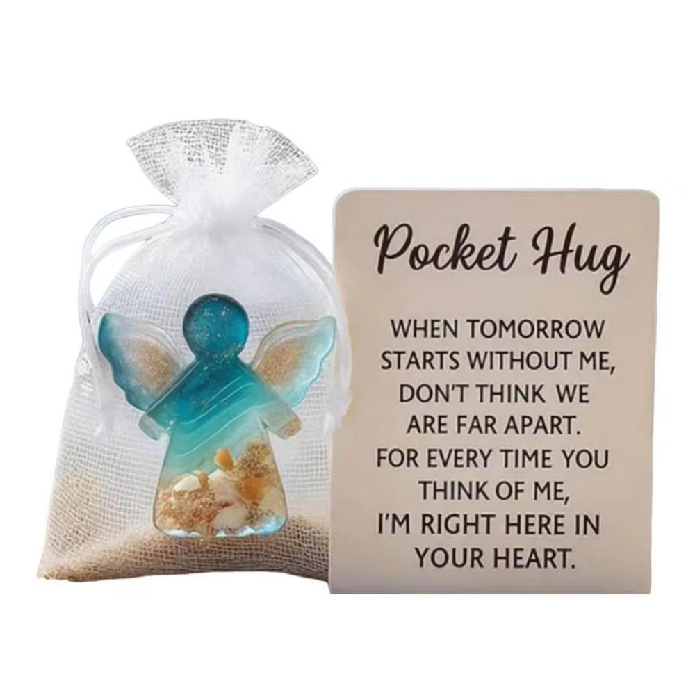 Positive Card Pocket Hug Gifts Miniature Figurine Inspirational Card  for Thoughtful Gift