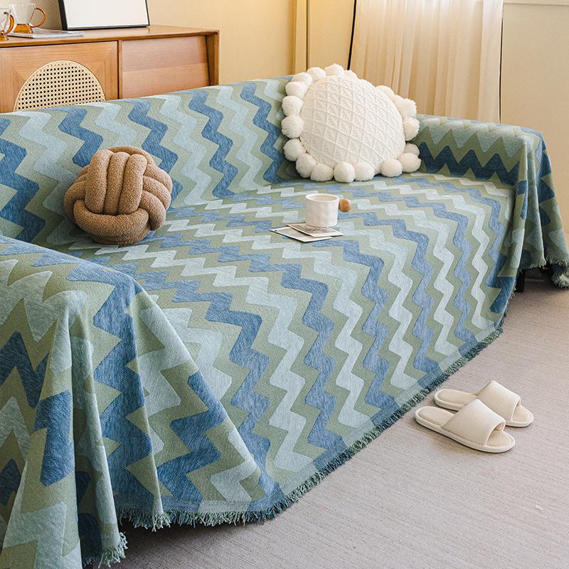 EIFLOY-Striped Chenille Couch Cover Blanket, for Sofa Corner, 2, 3 Seater, Sofa Towel Throw, One Piece, Universal for Pets Kids