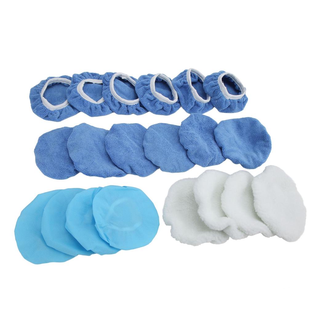 20 Pieces 6in Car Polisher Pad Polishing Buffing Bonnet Set Microfiber for Cars Motorcycles Ships