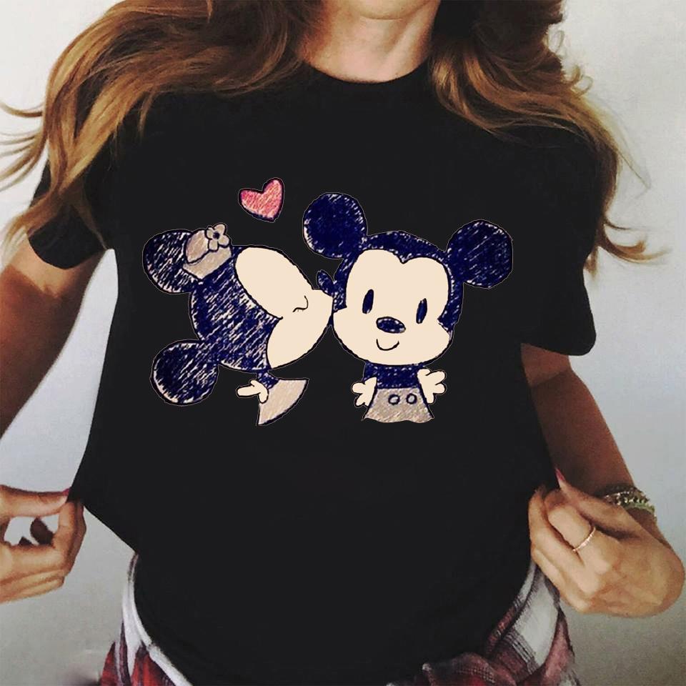 2025 Disney Mickey Mouse Cute Harajuku Ullzang Fashion Top Family Parent-Child Top 100% Pure Cotton Printed Leisure T-shirt