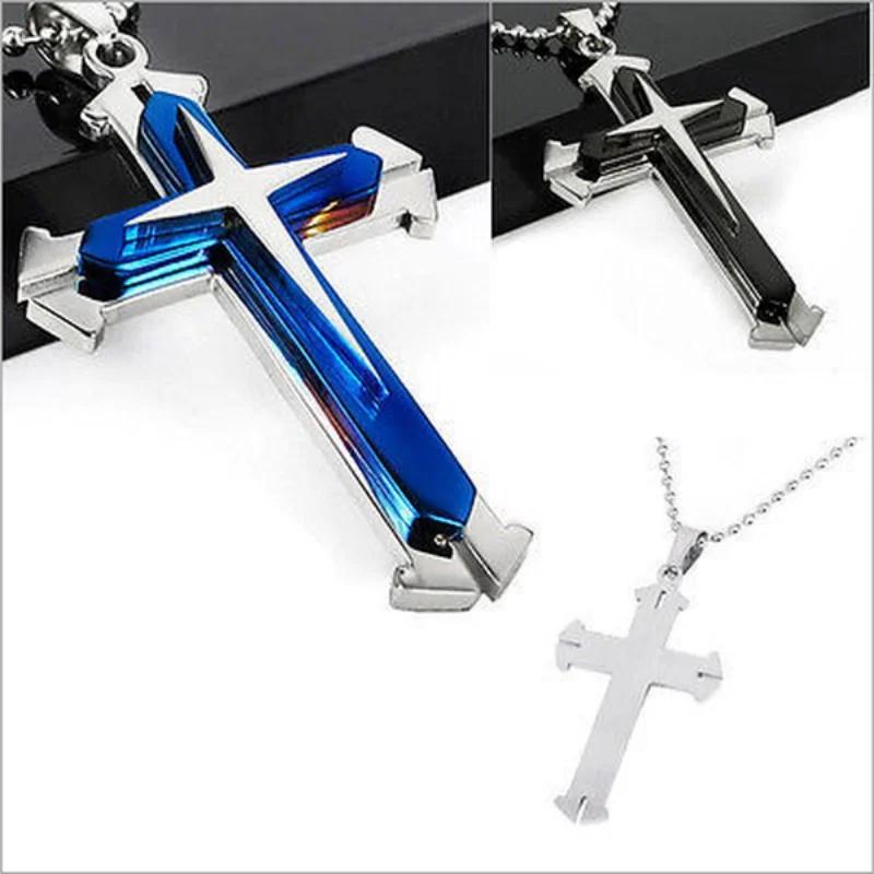 Mode Mannen Kruis Ketting Religieus Geloof Jezus Kruis Hanger Hip Hop Kettingen voor Mannen Kruis Sieraden Jubileum Cadeau