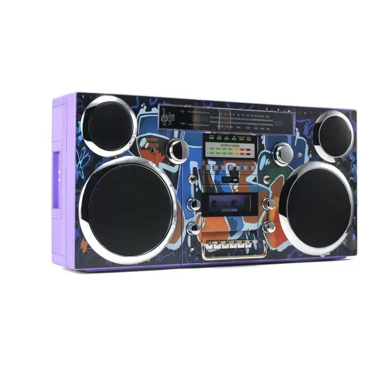Retro Tape Recorder Radio CD Player Bluetooth Speaker Multi-Function High Power Portable Outdoor Sound System
