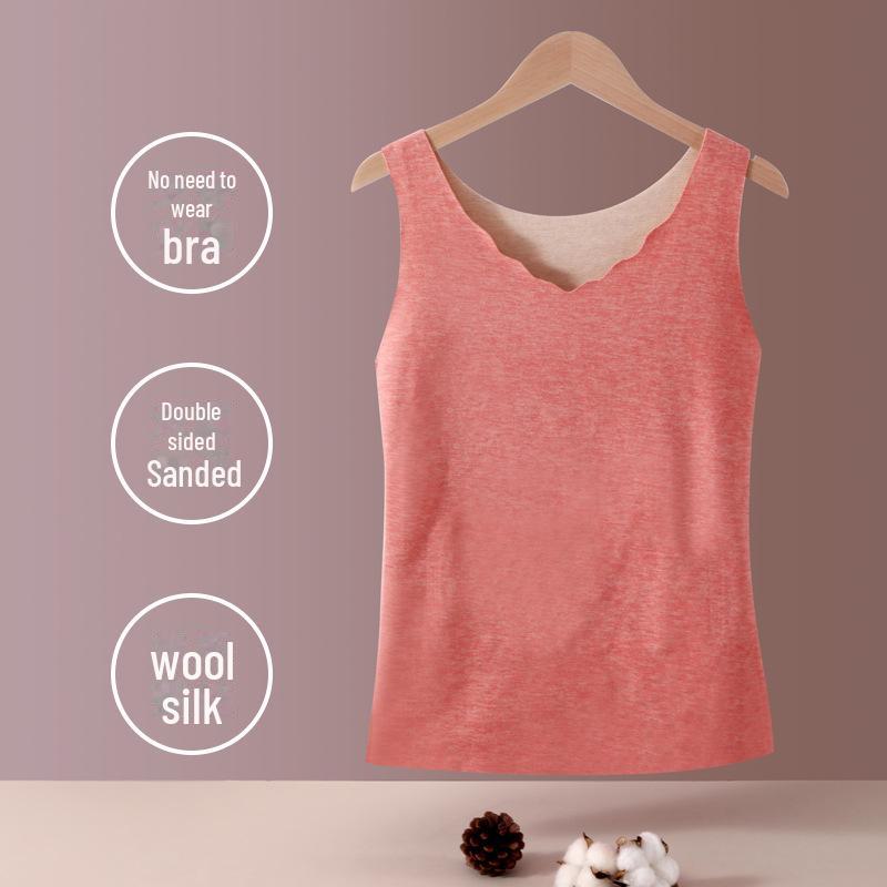 Velvet-Lined Sleeveless Heated Vest for Women - Ideal Autumn/Winter Layer for Middle-Aged and Elderly