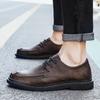 British Style Men's Genuine Leather Shoes Banquet Dress Shoes Men's Business Shoes Handmade Soft Soles Lace Up Loafers